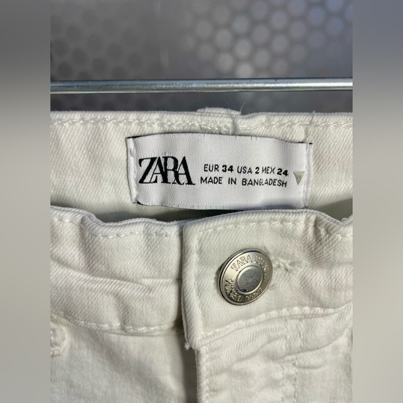 ZARA DENIM SKINNY HIGH WAIST WHITE Pant Woman, stretchy, SIZE 2 - Picture 12 of 16